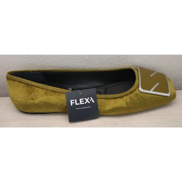 Sarto Sz 11M Chartreuse Green Fabric Flexa Amaya 3 Square Toe Ballet Flats - Picture 10 of 14